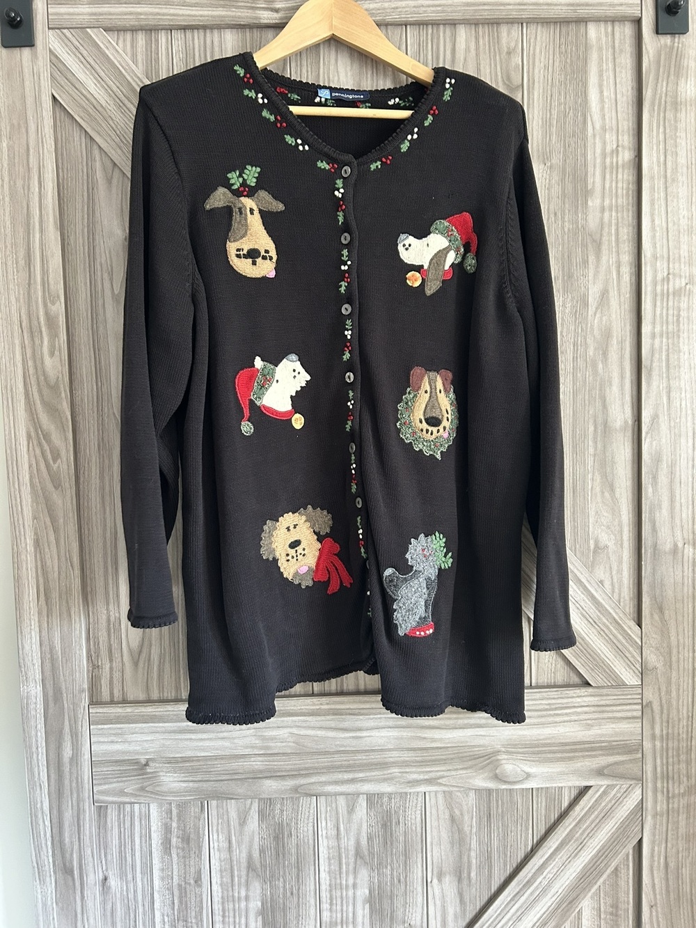 Trendy Novelty Dog Christmas Cardigan Sweater Plus Size 3X